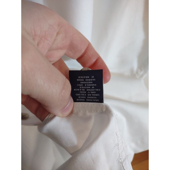 Hart Shaffner Marx Men's XL Shirt White Short Sleeve Button Feather Pattern NWT - Picture 10 of 12